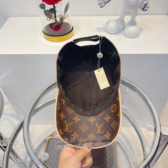 LV新品男士帽子 路易威登老花拼接棒球帽鴨舌帽  mm1316
